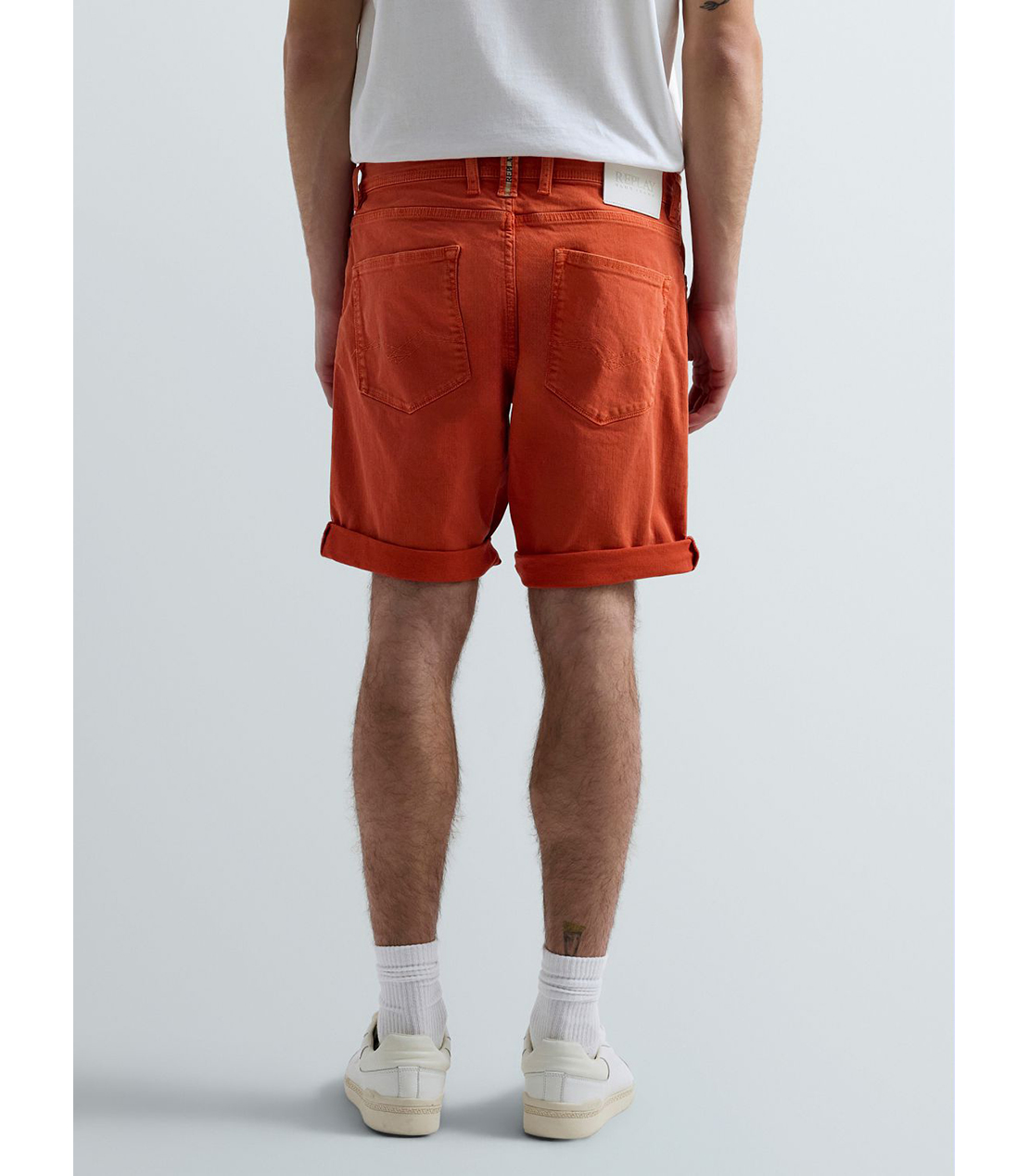 テーパードフィットカラーデニムショーツ 詳細画像 オレンジ 3